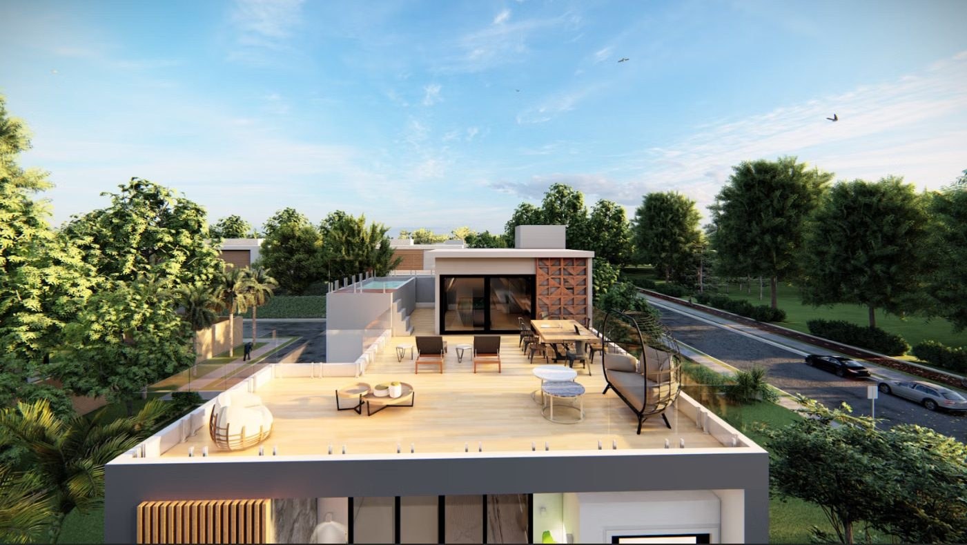 Render de terraço de moradia